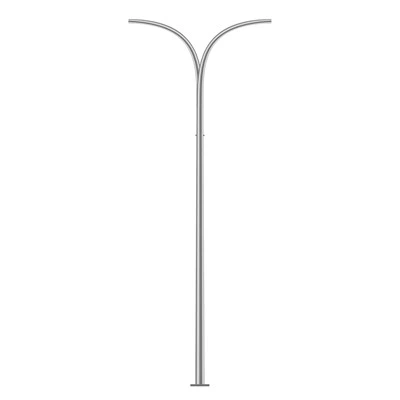 Poste de luz de calle de doble brazo